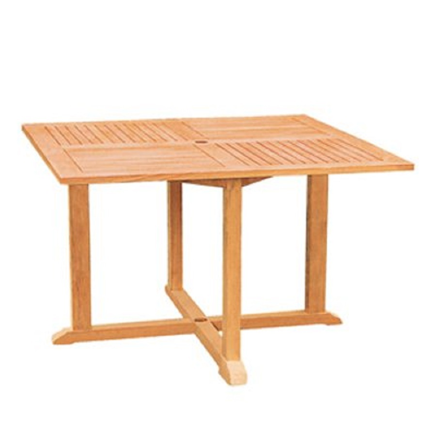 HiTeak Furniture 47.2 in W x 47.2 in L Square Teak Dining Table