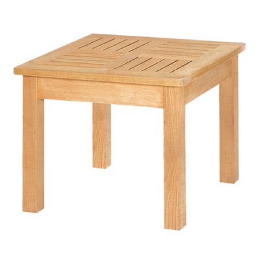 HiTeak Furniture 19.7 in W x 19.7 in L Square Teak End Table