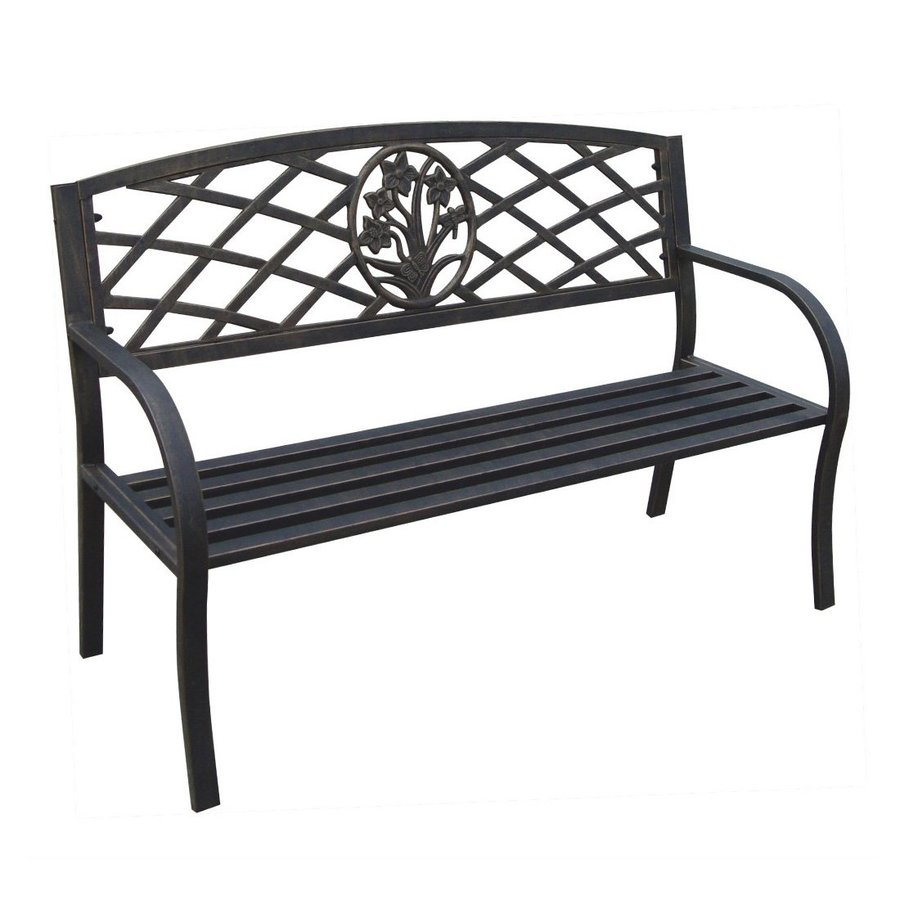 D.C. America 22 in W x 49 in L Steel Patio Bench