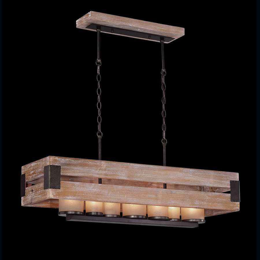 Eurofase Cesto 7 Light Wood Chandelier