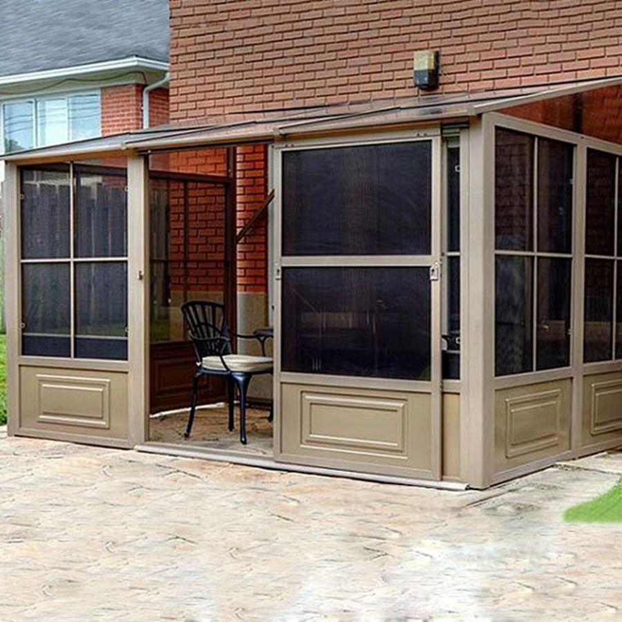 Gazebo Penguin Add A Room Brown Aluminum Rectangle Screened Gazebo (Exterior 12 ft x 7.8 ft)