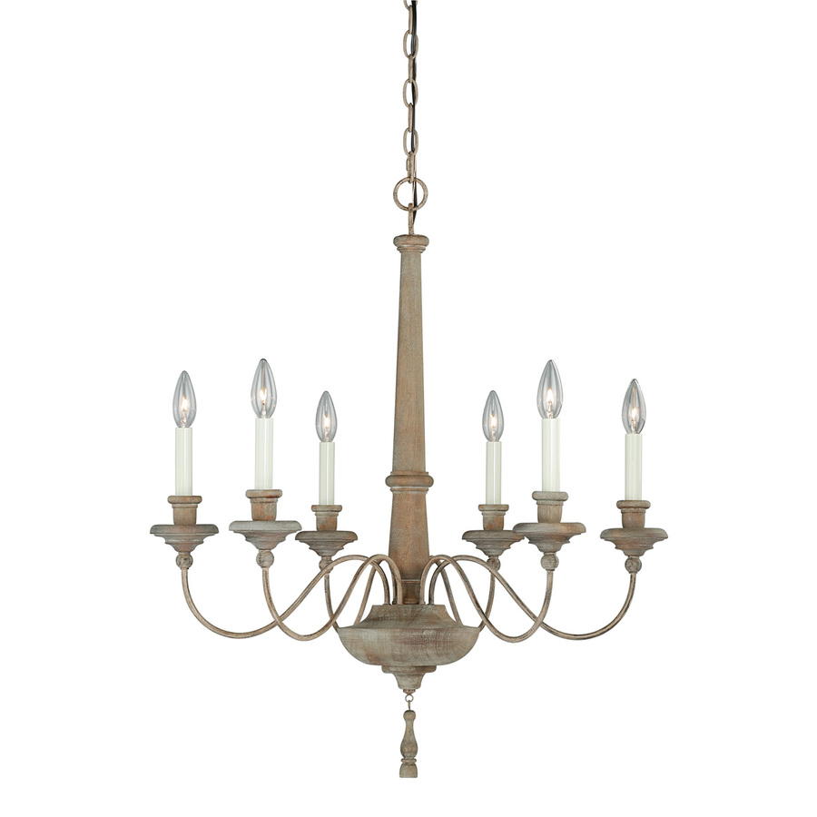 Cascadia Lucca 6 Light Vintage Wood Chandelier