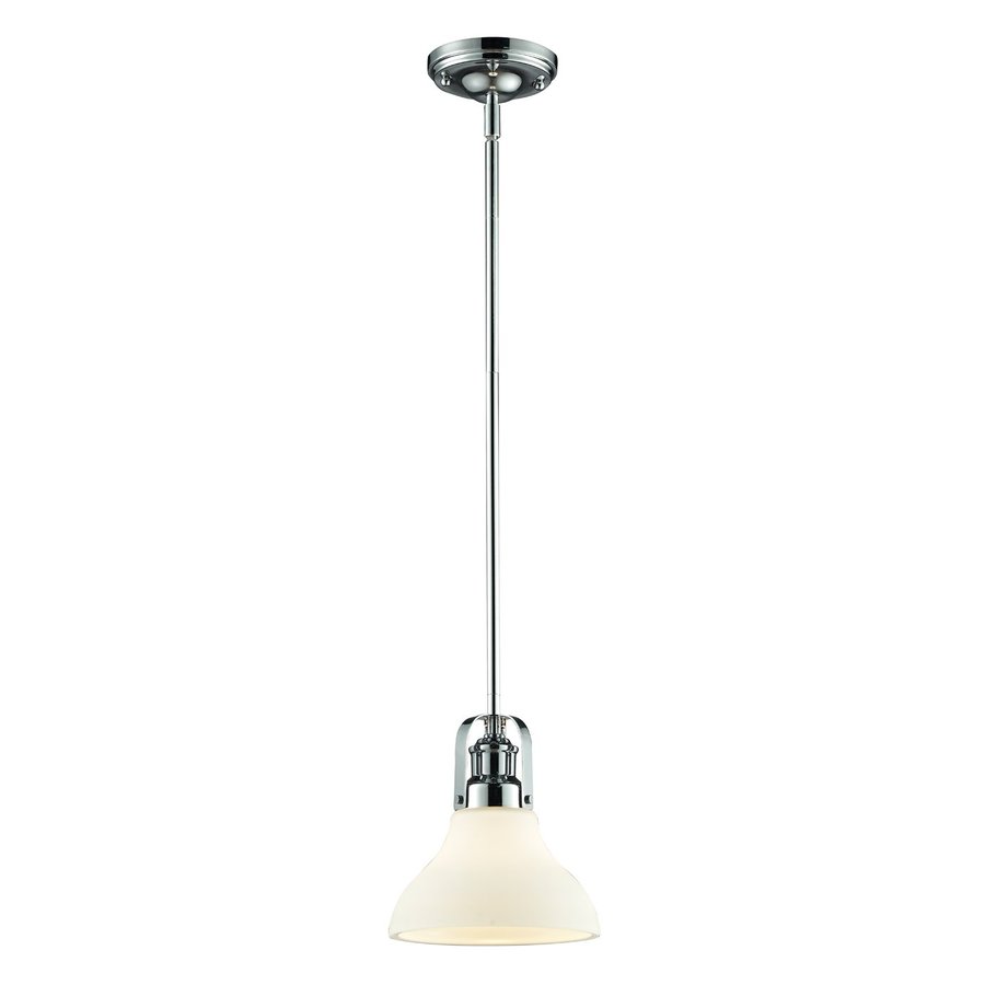 Z Lite Forge 7.5 in W Chrome Mini Pendant Light with Frosted Glass Shade