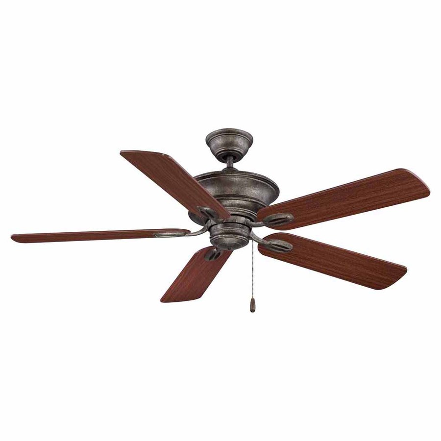 Volume International Rainier 52 in Antique Stone Downrod Mount Indoor Ceiling Fan (5 Blade)