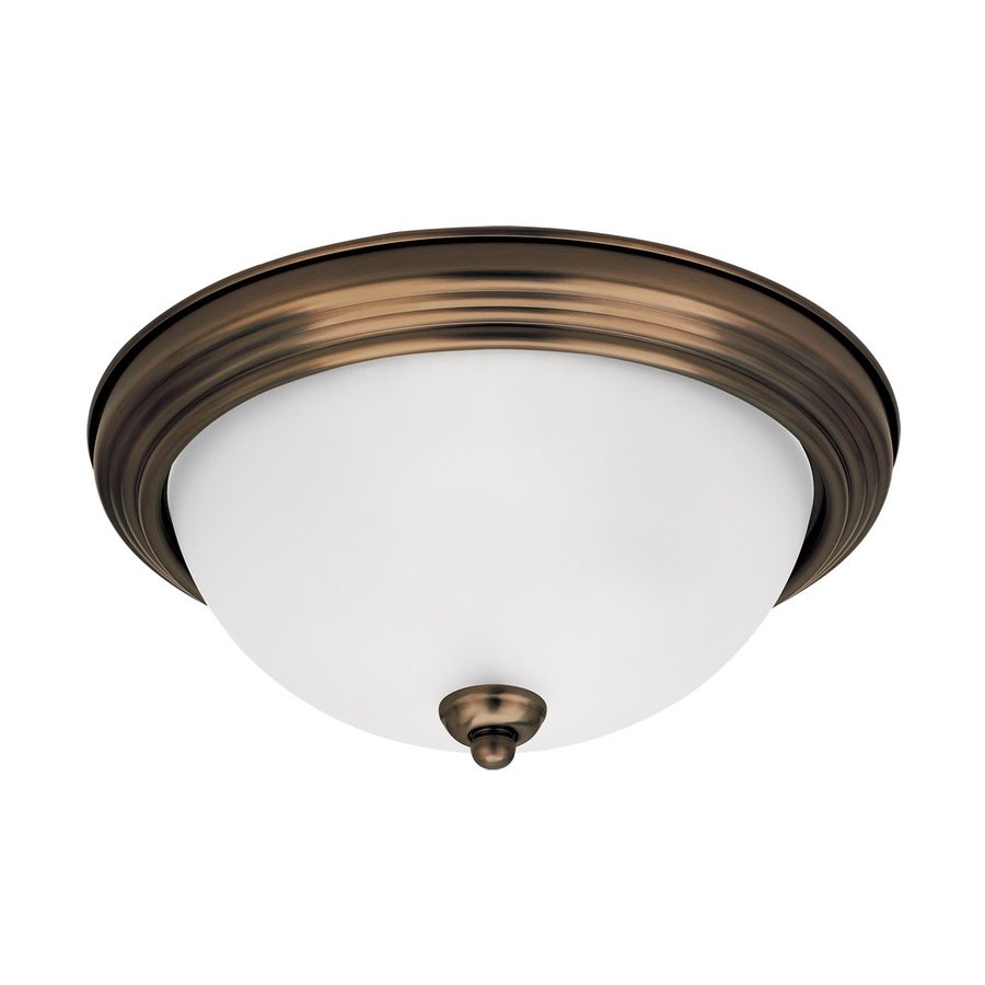 Sea Gull Lighting 10.5 in W Russet Bronze Ceiling Flush Mount Light