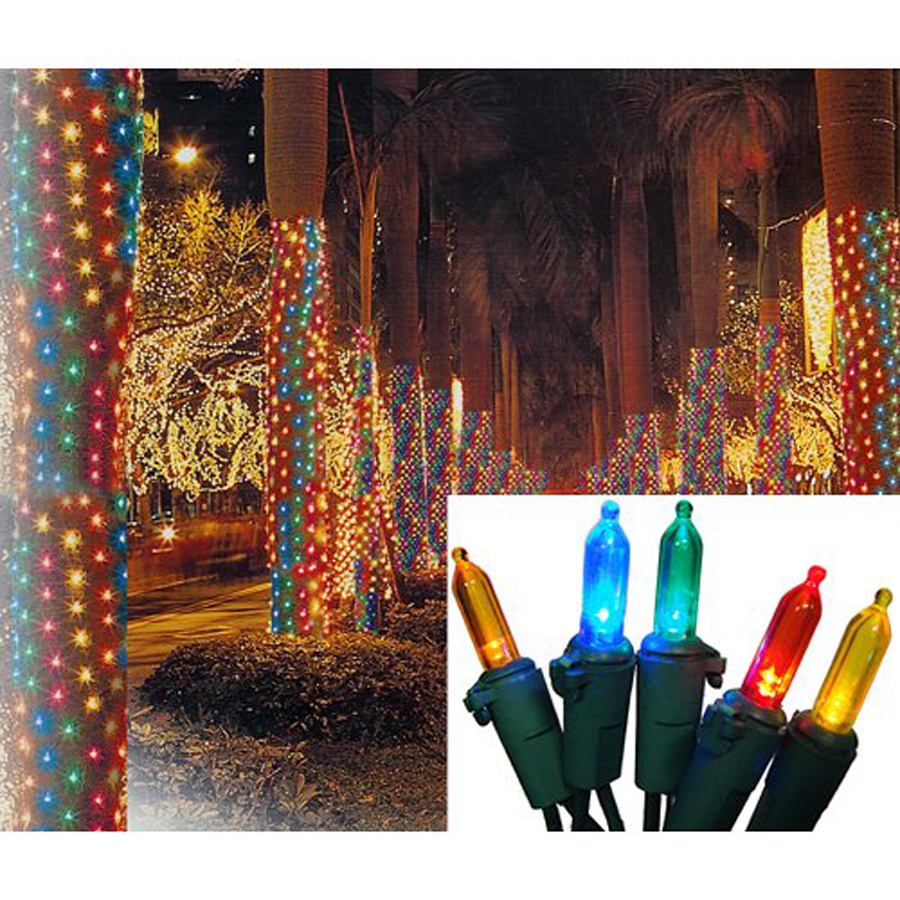 Christmas Central Sienna 2 Ft x 8 Ft Indoor/Outdoor Constant Multicolor Led Plug In Mini Christmas Net Lights