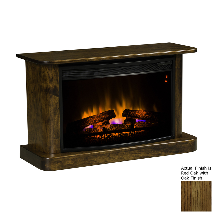 Topeka Innovative Concepts 37.5 in W 4770 BTU Red Oak Wood LED Electric Fireplace with Thermostat and Remote Control