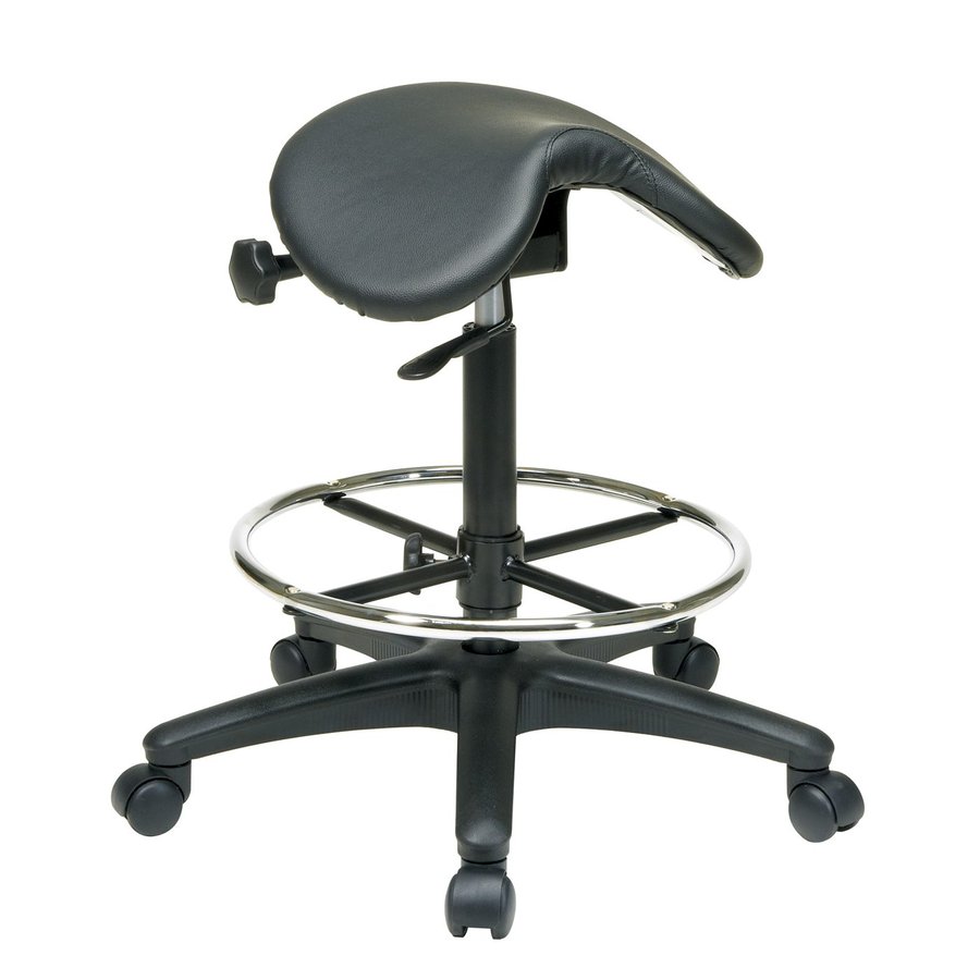 Office Star Work Smart ST Series Black Vinyl Drafting Office Chair