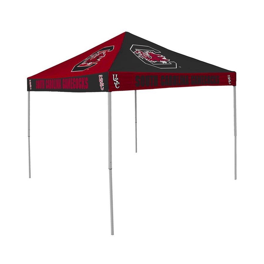 Logo Chairs Checkerboard 9 ft W x 9 ft L Square NCAA University of South Carolina Gamecocks Steel Pop Up Canopy