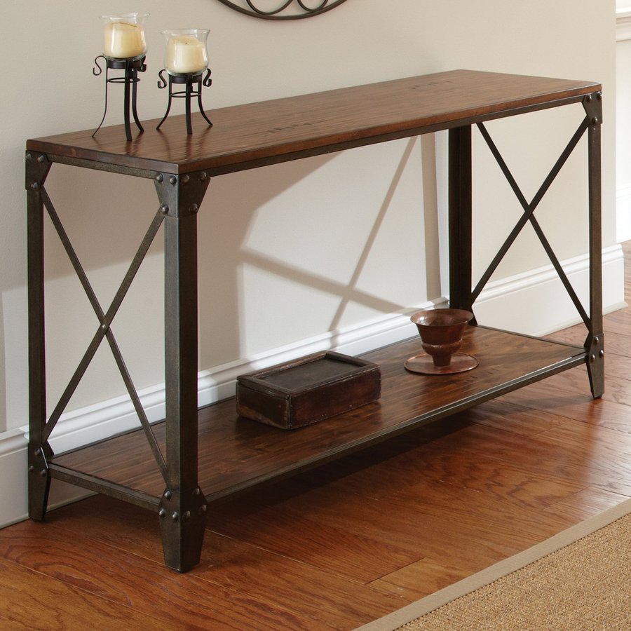 Steve Silver Company Winston Distressed Medium Cherry Birch Rectangular Console and Sofa Table