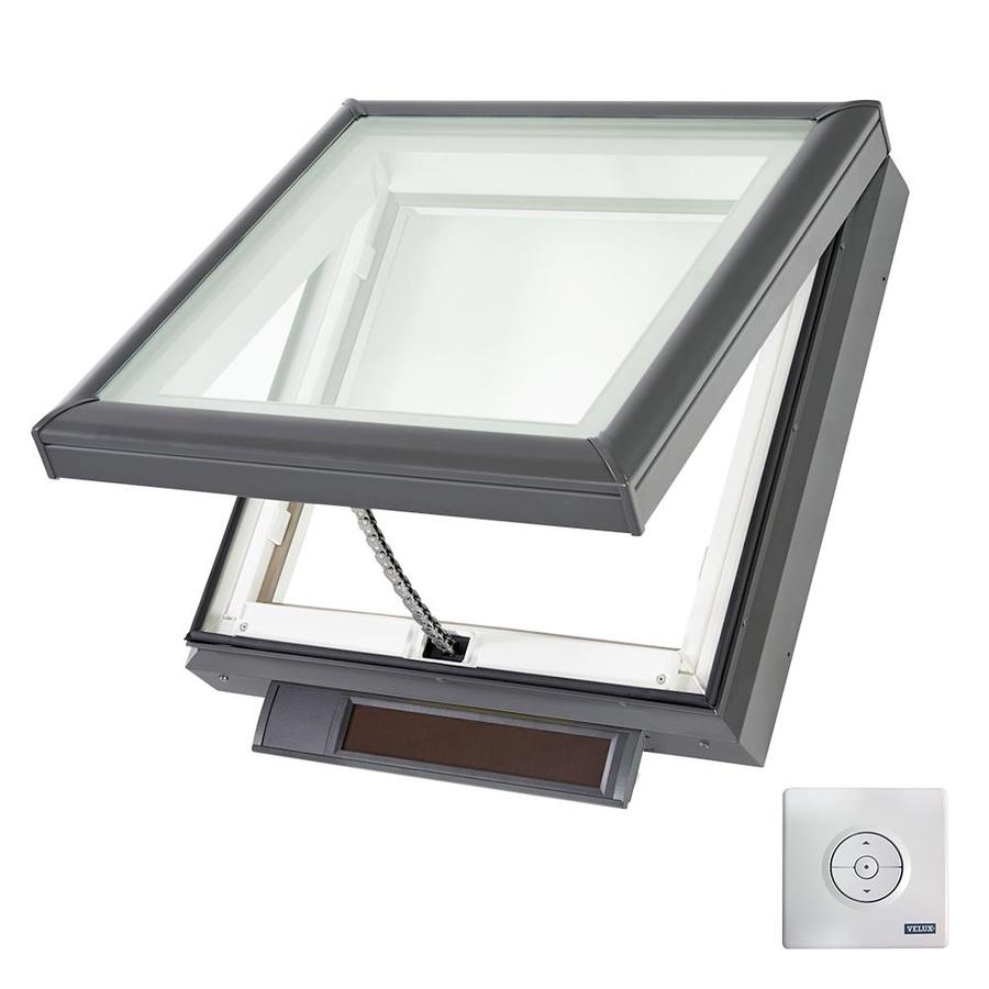 Shop VELUX Solar Powered Venting White Laminated Skylight (Fits Rough Opening 27.125 in x 27.125 in; Actual 22.5 in x 5.625 in)