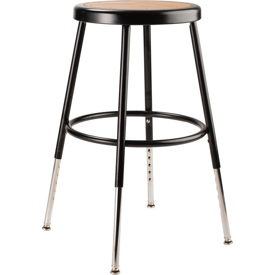 National Public Seating 19 27 in Adjustable Height Hardboard Stool in Black with Masonite Seat
