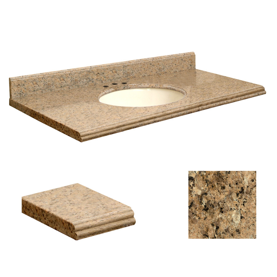 Transolid 43 in W x 22 in D Giallo Veneziano Granite Undermount Single Sink Bathroom Vanity Top