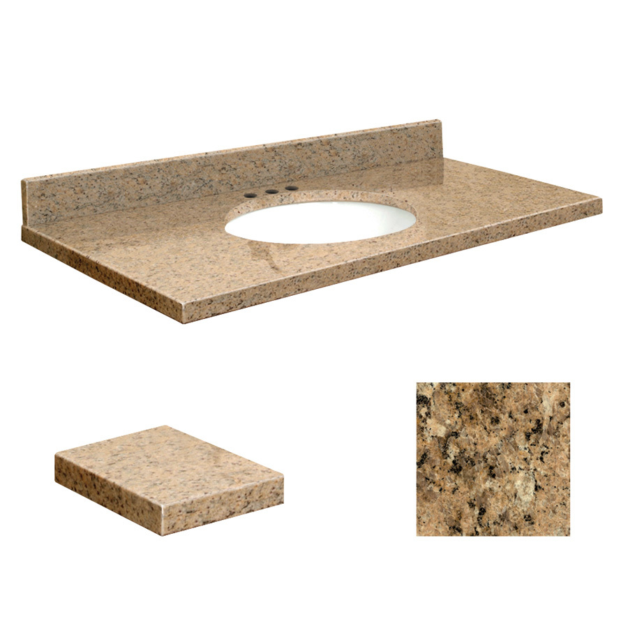 Transolid Giallo Veneziano Granite Bathroom Vanity Top (Common 49 in x 22 in; Actual 49 in x 22.25 in)