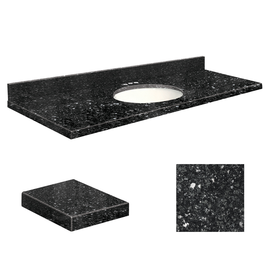 Transolid Notte Black Quartz Undermount Single Basin Bathroom Vanity Top (Common 61 in x 22 in; Actual 61 in x 22 in)