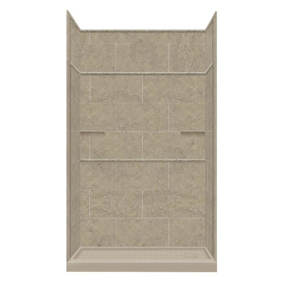 Style Selections 99 in H x 60 in W x 30 in L Sand Mountain Solid Surface Wall 5 Piece Alcove Shower Kit