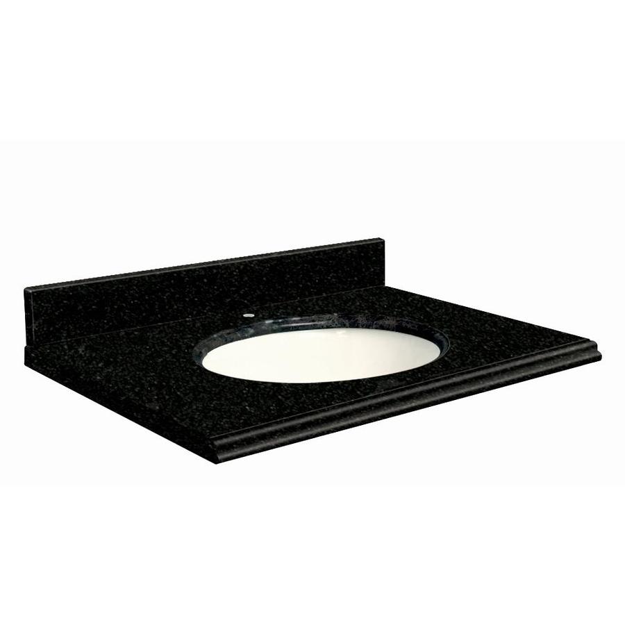 Transolid Absolute Black Granite Undermount Single Sink Bathroom Vanity Top (Common 31 in x 22 in; Actual 31 in x 22 in)