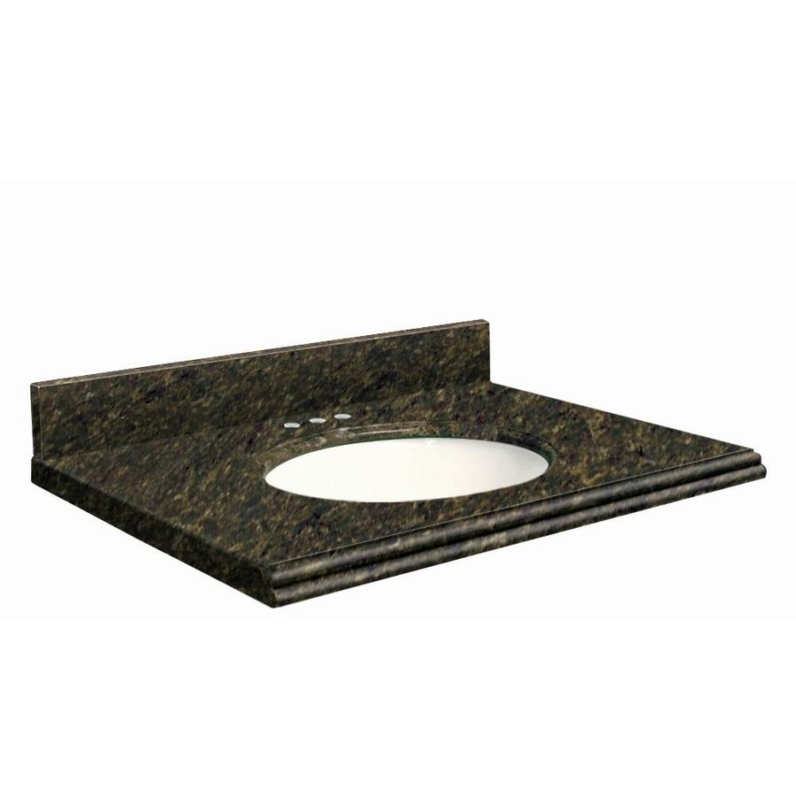 Transolid 43 in W x 22 in D Uba Verde Granite Undermount Single Sink Bathroom Vanity Top