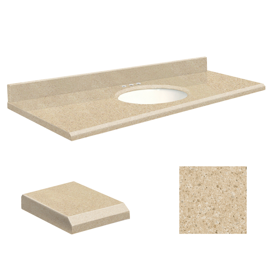 Transolid Durum Cream Quartz Undermount Single Basin Bathroom Vanity Top (Common 61 in x 22 in; Actual 61 in x 22.25 in)