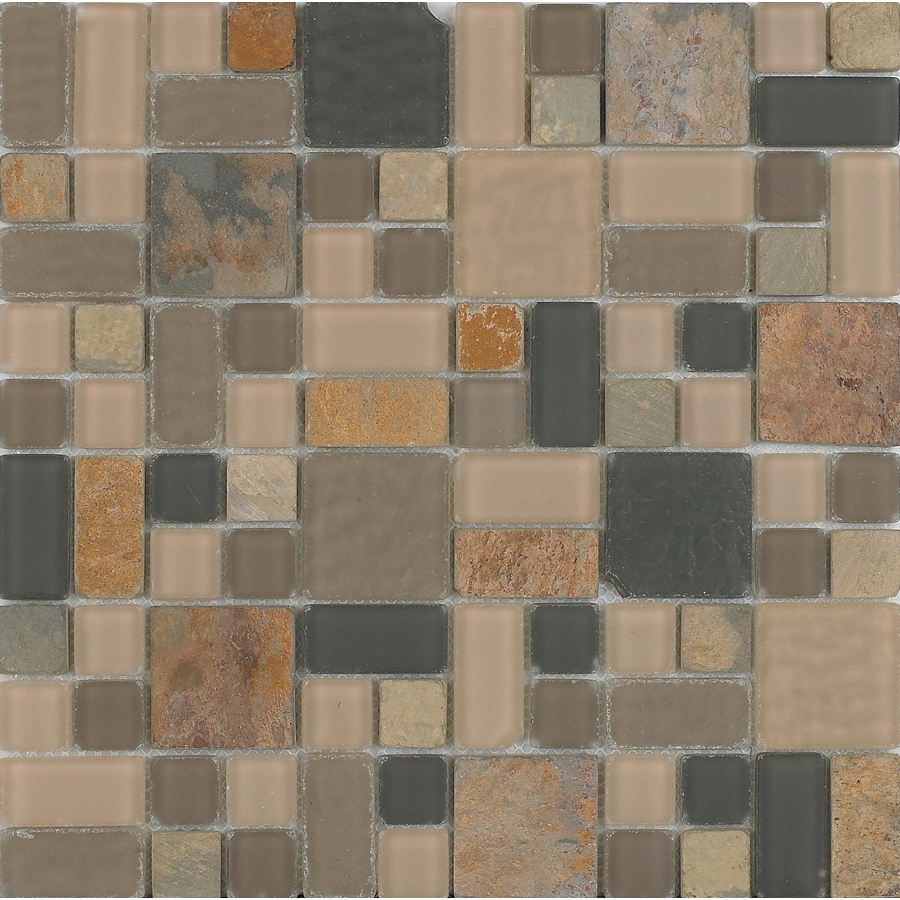 EPOCH Architectural Surfaces Ka Oi Multicolor Mosaic Glass/Metal/Stone Wall Tile (Common 12 in x 12 in; Actual 11.75 in x 11.75 in)
