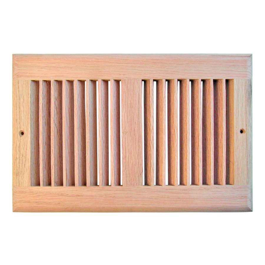 Accord Oak Unfinished Oak Wood Louvered Sidewall/Ceiling Grilles (Rough Opening 10 in x 6 in; Actual 11.5 in x 7.5 in)