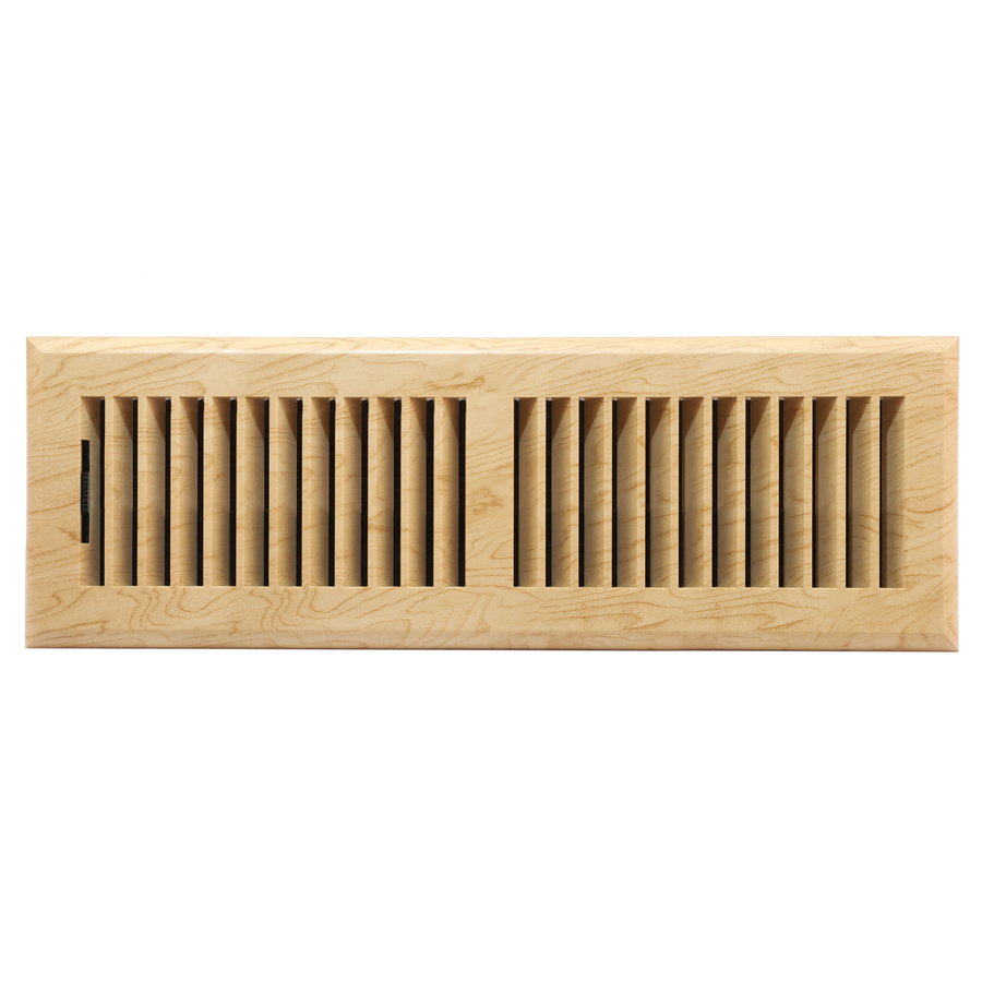 Accord Louvered Maple Look ABS Resin Floor Register (Rough Opening 2 in x 12 in; Actual 3.6 in x 13.42 in)