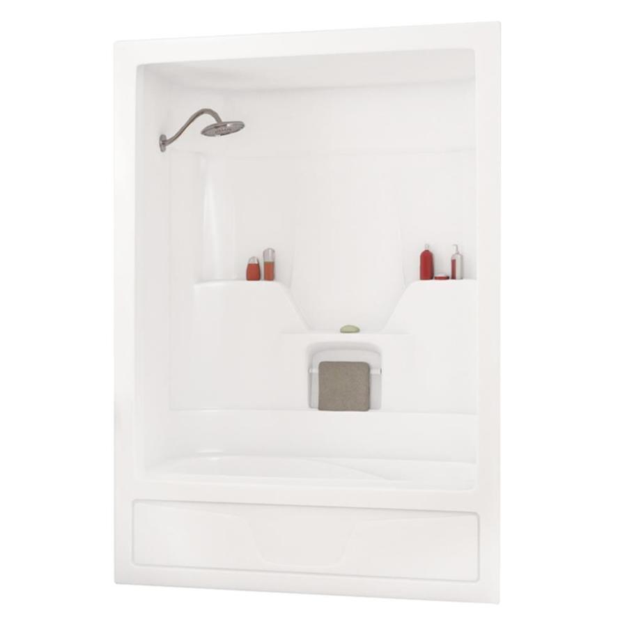 MAAX Aspen 31.75 in W x 59.5 in D x 85 in H White Acrylic Shower Wall Surround Side and Back Panels