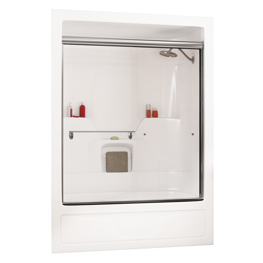 MAAX 57 3/8 in H x 53 1/2 in W Clear Bathtub or Shower Glass Panel