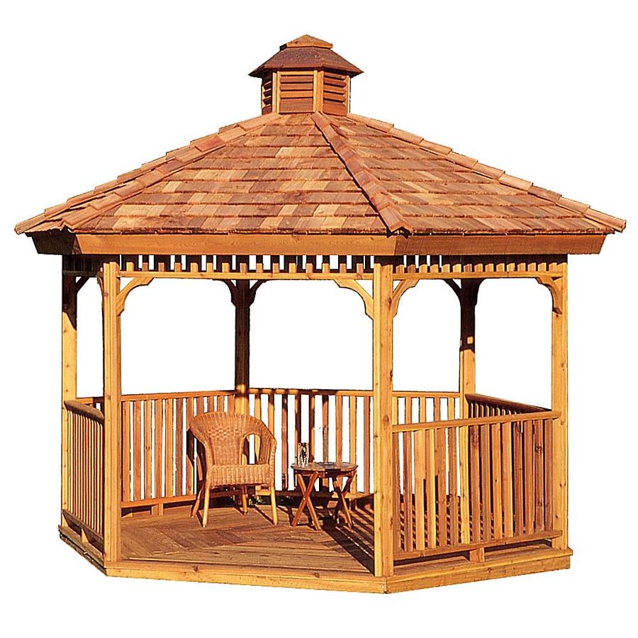 Cedarshed 10 1/16 x 10 13/16 x 10 5/16 Redwood Cedar Wood Gazebo