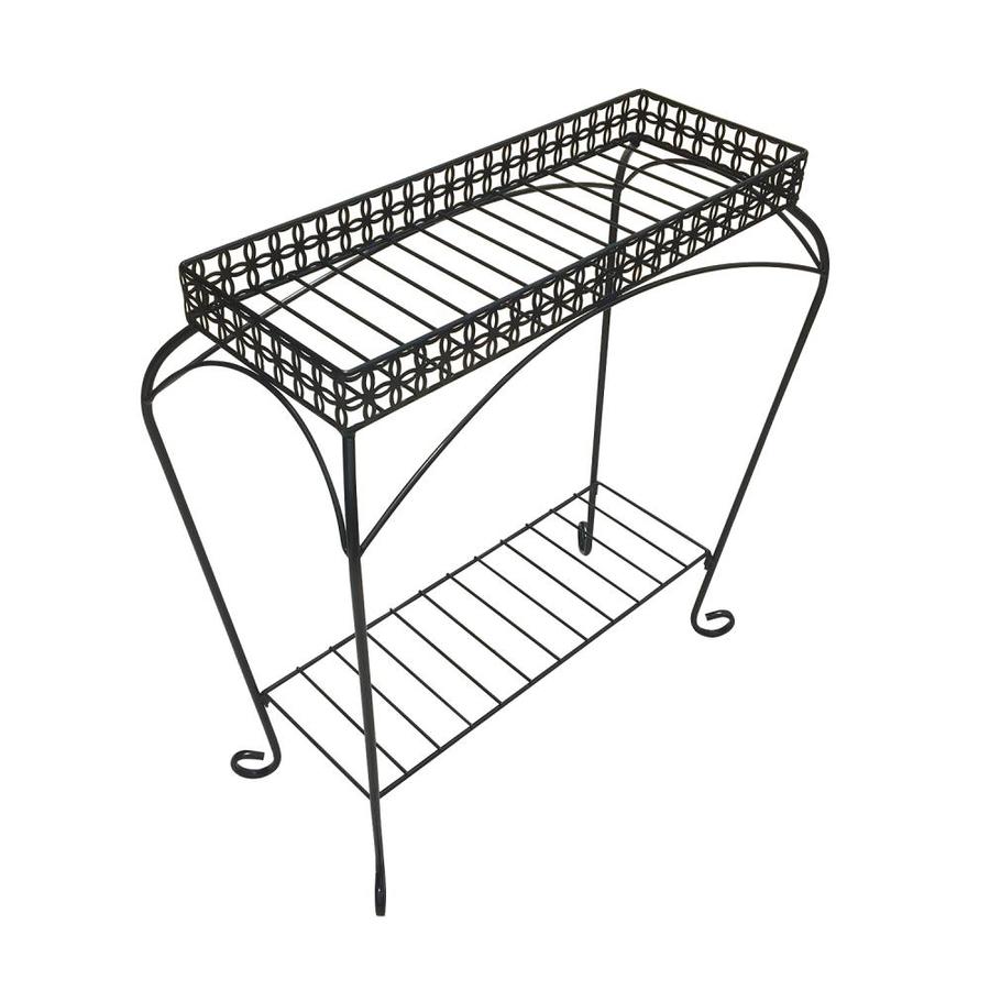 Garden Treasures Nottingham 30 in Black Rectangular Steel Plant Stand