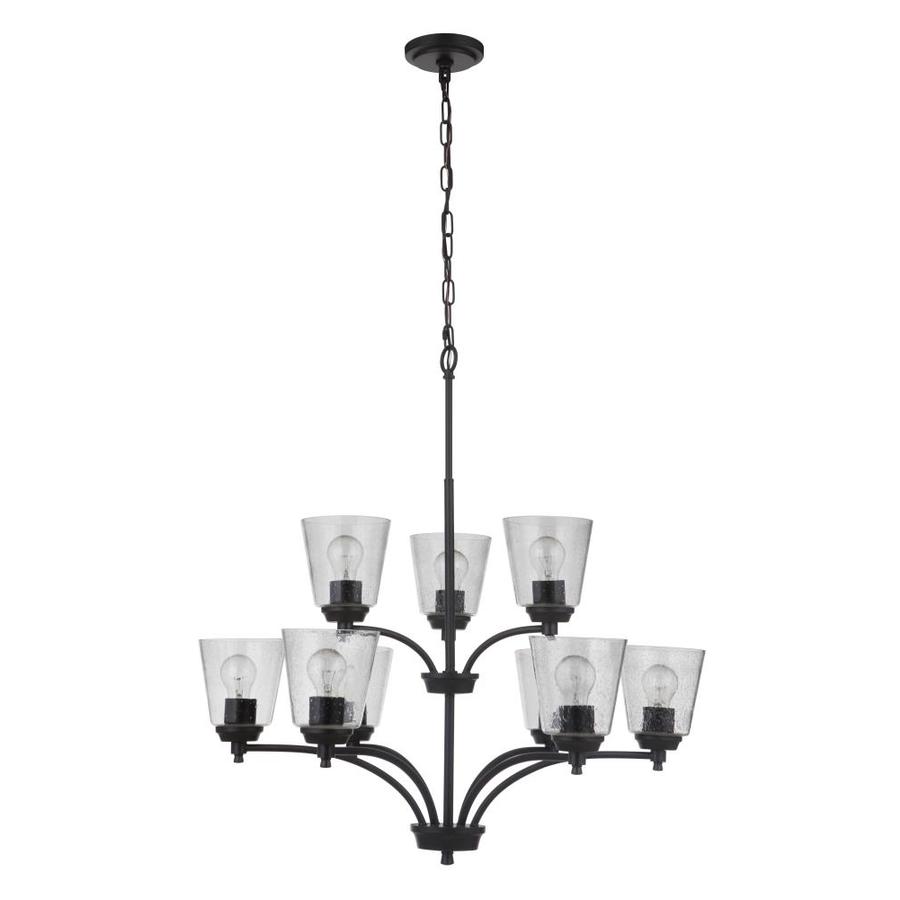 Craftmade Tyler 9-Light Flat Black Transitional Chandelier | 50229-FB