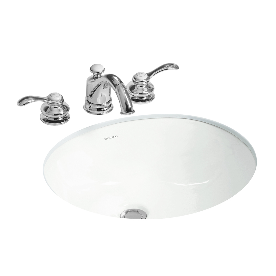 Sterling Wescott White Undermount Oval Bathroom Sink with Overflow