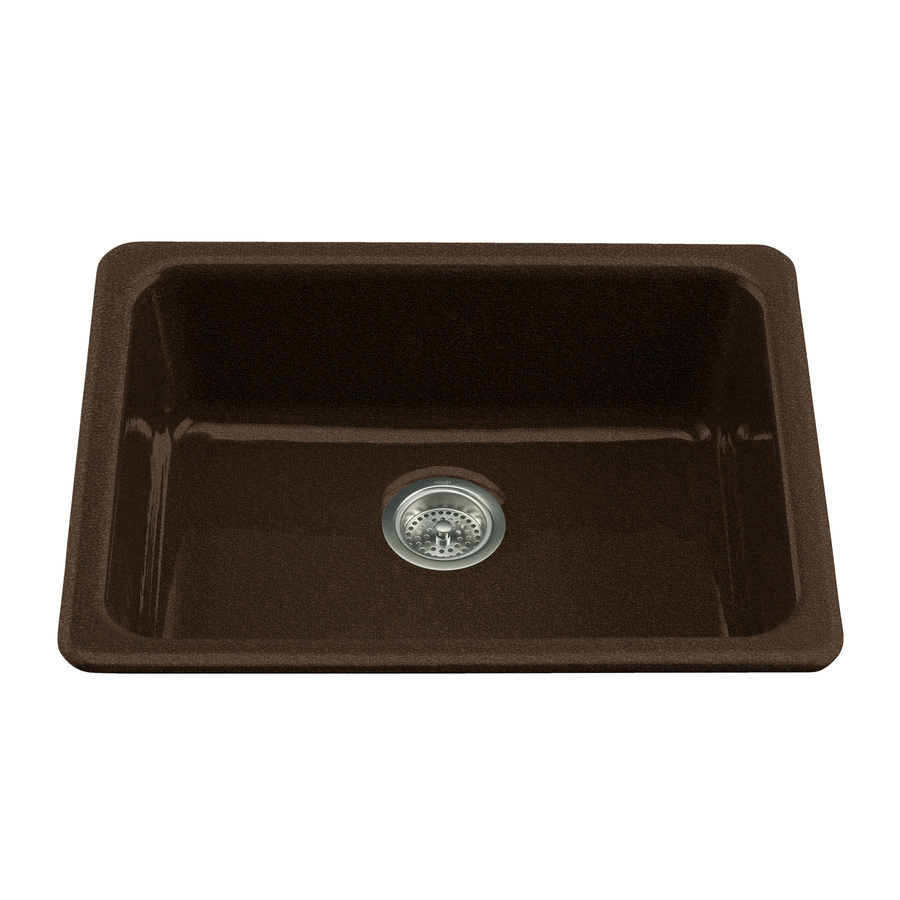 KOHLER Black n Tan Single Basin Cast Iron Kitchen Sink