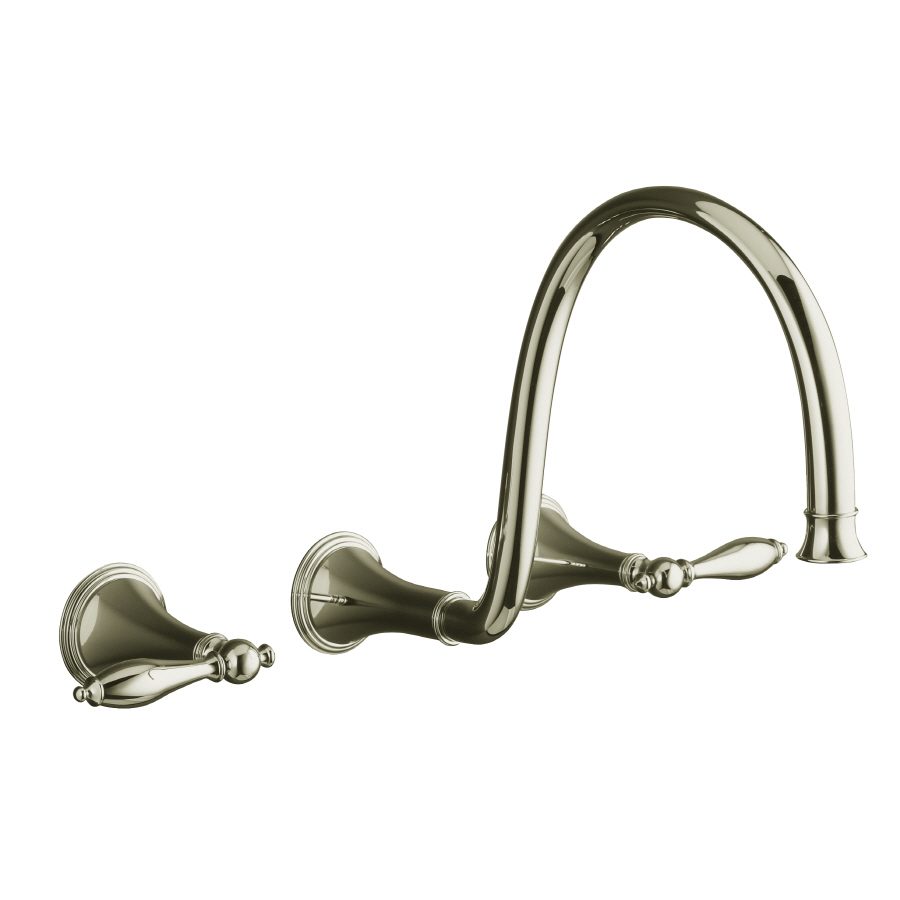 KOHLER Finial Polished Nickel 2 Handle Widespread Bathroom Sink Faucet