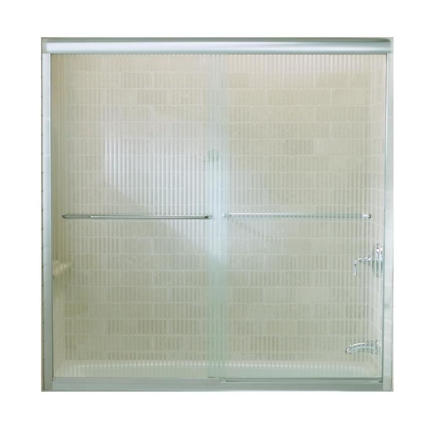 KOHLER Fluence 59.625 in W x 58.312 in H Silver Frameless Bathtub Door