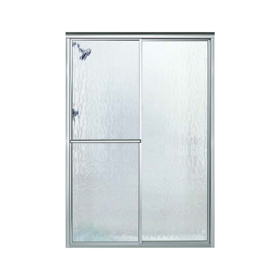 Sterling Deluxe 43.875 in to 48.875 in W x 70 in H Silver Sliding Shower Door