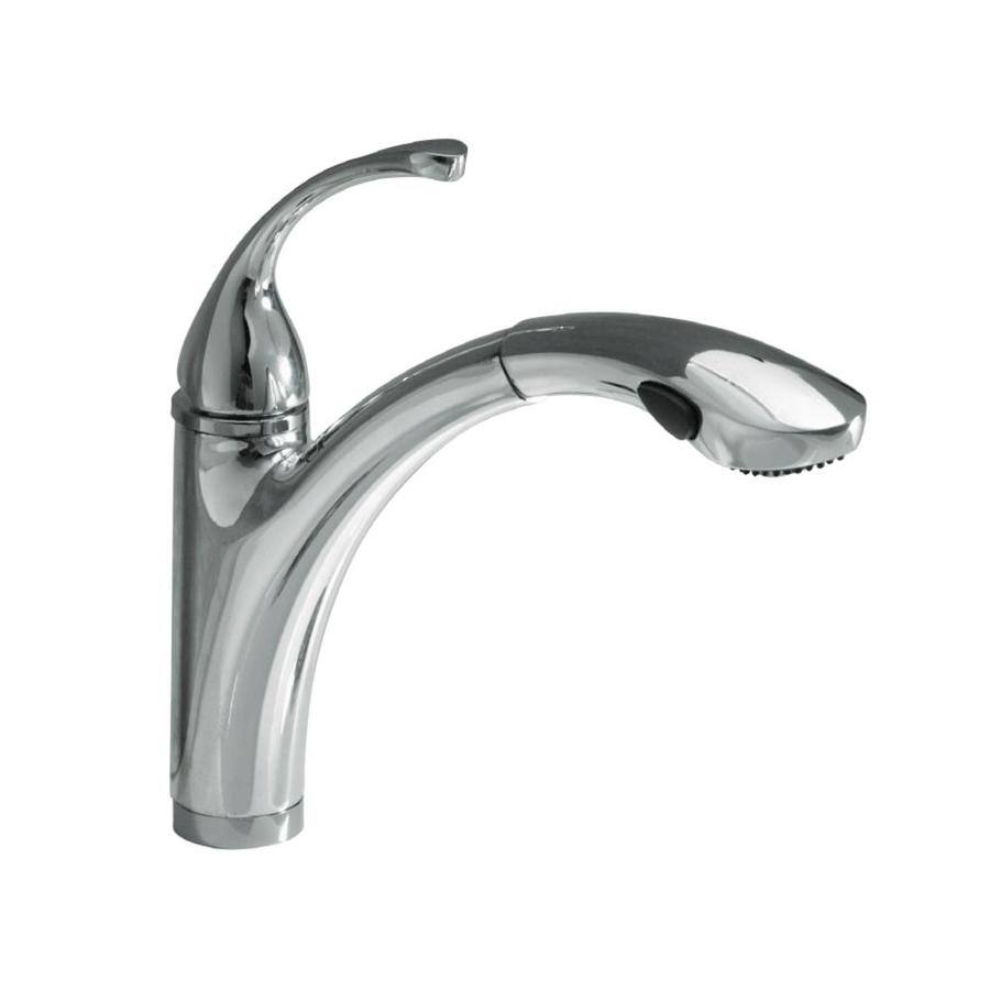 KOHLER Forte Polished Chrome Pull Out Kitchen Faucet