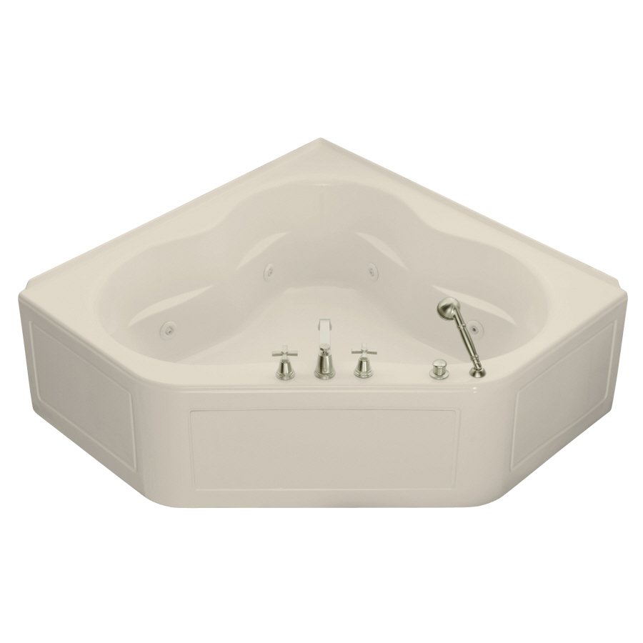 KOHLER Tercet 60 in L x 60 in W x 21 in H Almond Corner Whirlpool Tub