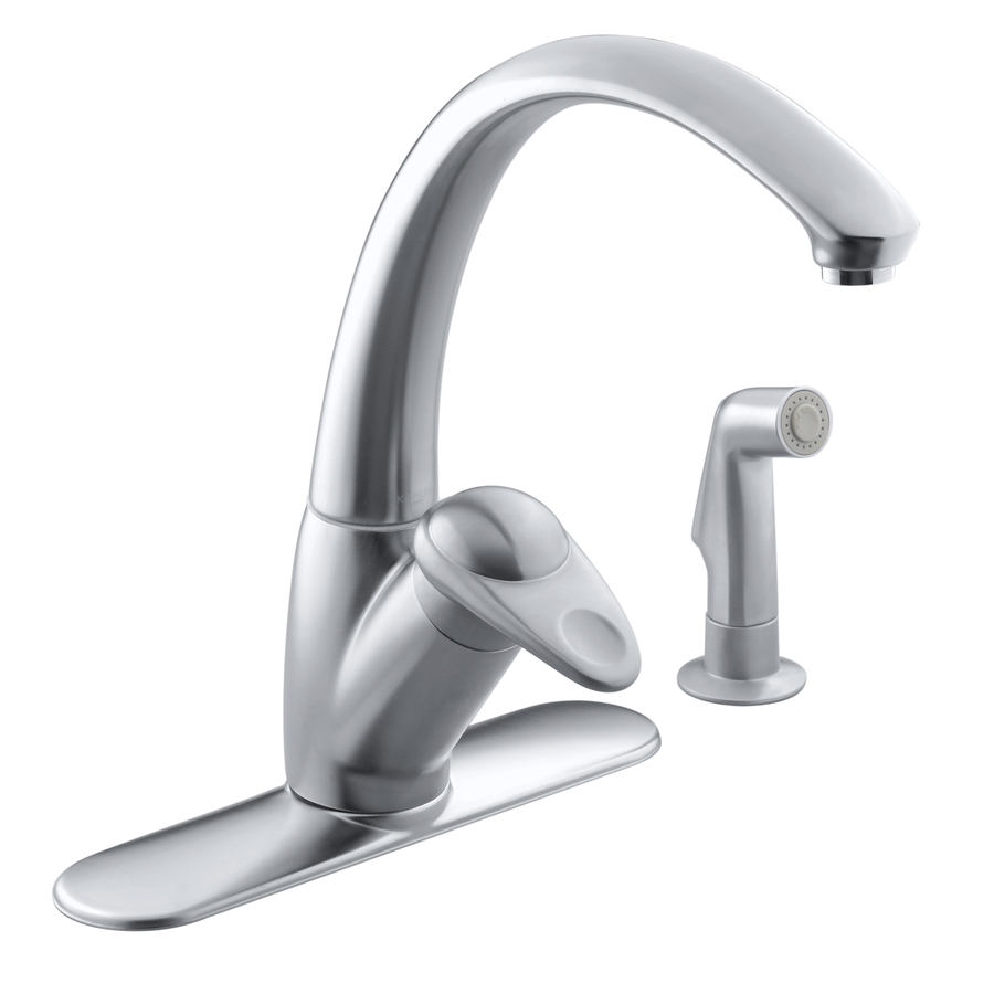 KOHLER Avatar Vibrant Stainless High Arc Kitchen Faucet with Side Spray