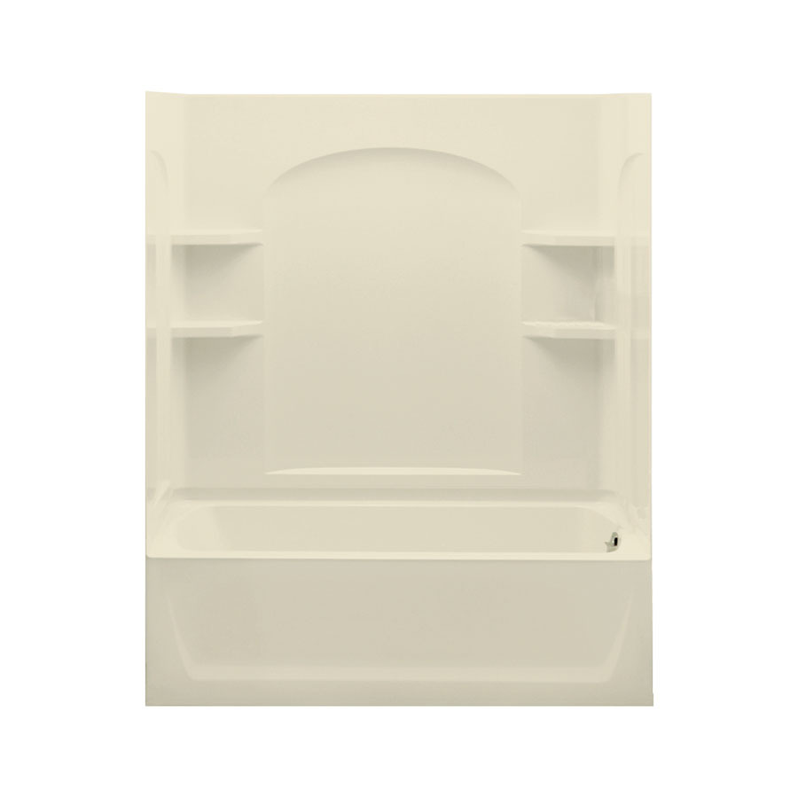 Sterling Ensemble 74 in H x 60 in W x 32 in L Almond Polystyrene Wall 4 Piece Alcove Shower Kit with Bathtub