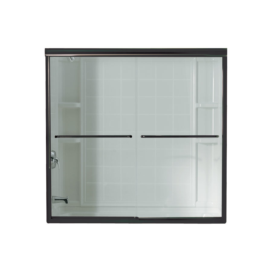 Sterling 57 in W x 55.75 in H Dark Bronze Frameless Bathtub Door