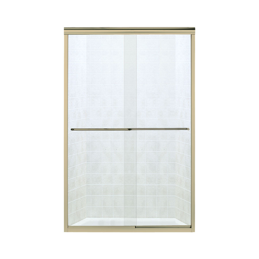 Sterling Finesse 4 ft 4 in to 4 ft 9 in W x 5 ft 10.06 in H Polished Brass Sliding Shower Door