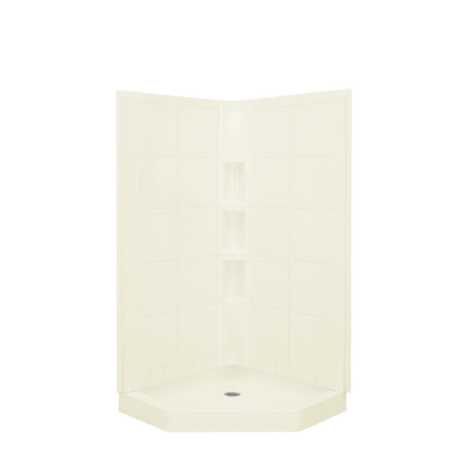 Sterling Intrigue 79.125 in H x 40.25 in W x 40.25 in L Biscuit Neo Angle 3 Piece Corner Shower Kit