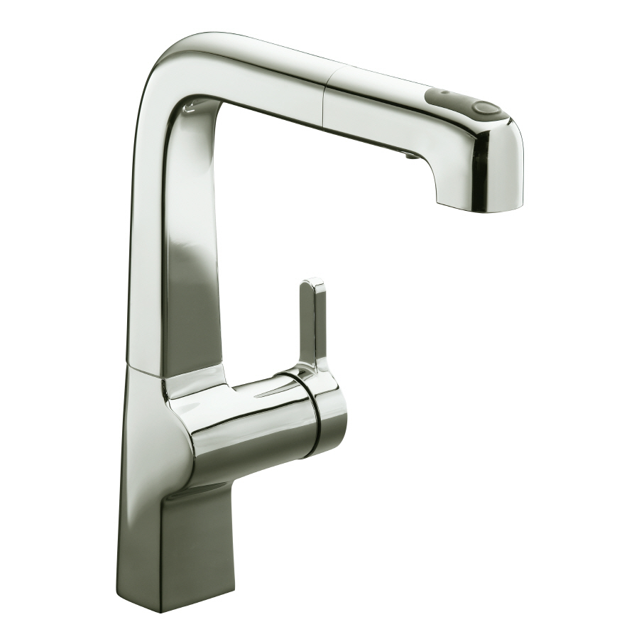 KOHLER Evoke Vibrant Polished Nickel Pull Out Kitchen Faucet