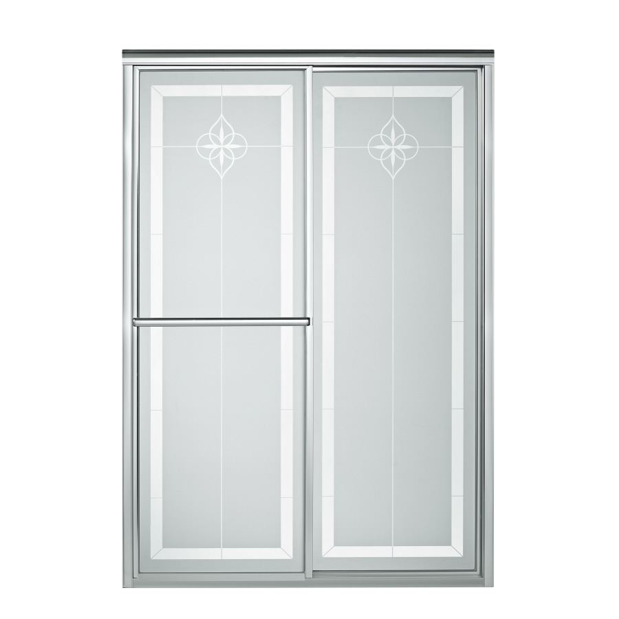 Sterling Deluxe 43.88 in to 48.875 in W x 70 in H Silver Sliding Shower Door