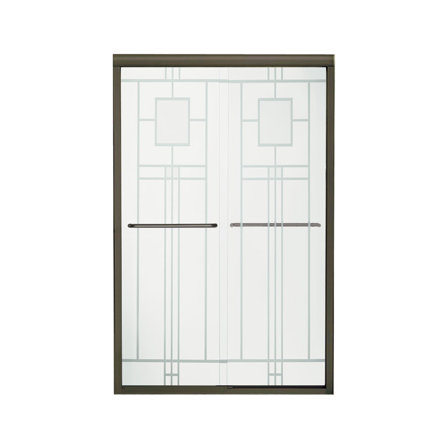 Sterling Finesse 3 ft 6.62 in to 3 ft 11.62 in W x 5 ft 10.06 in H Dark Bronze Sliding Shower Door