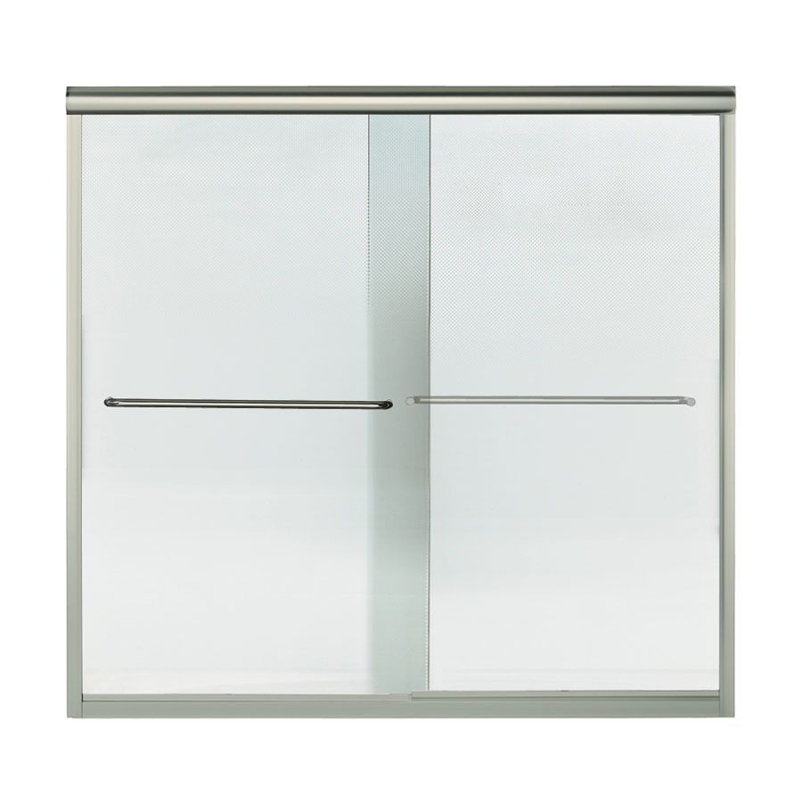 Sterling 59.63 in W x 58.312 in H Brushed Nickel Frameless Bathtub Door