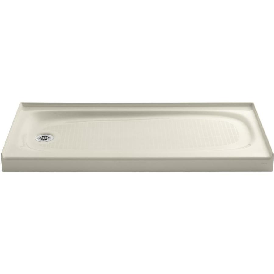 KOHLER Salient 60 in x 30 in Almond Cast iron Shower Base