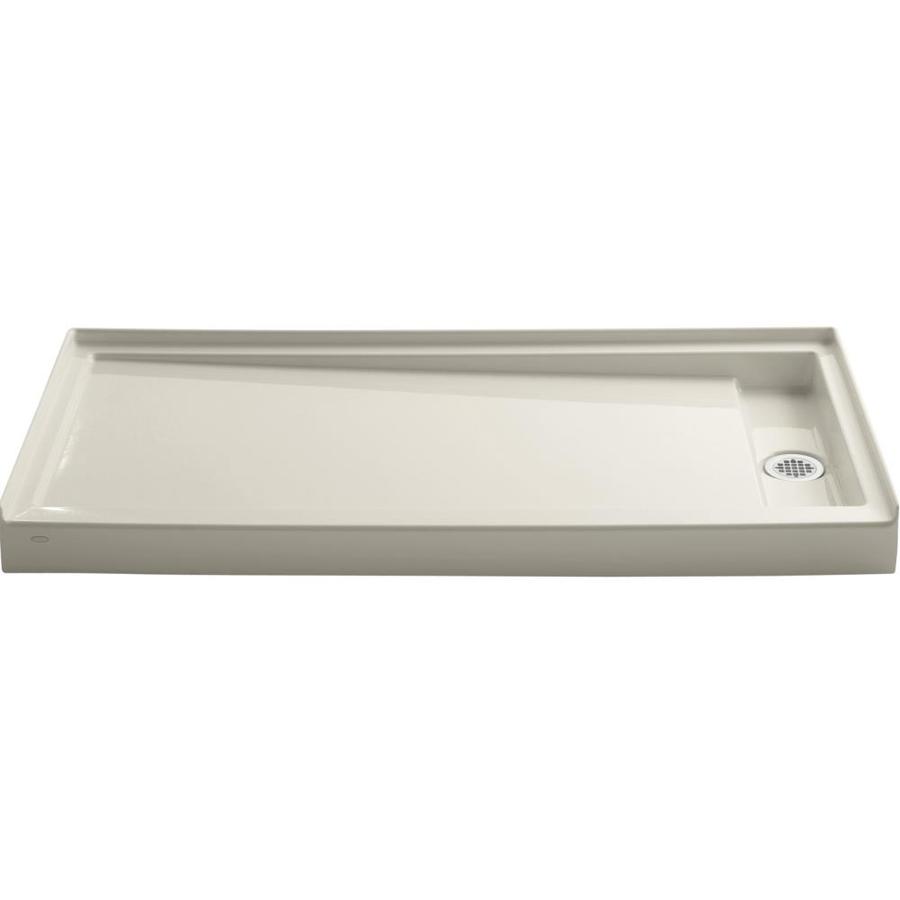 KOHLER Groove 60 in x 32 in Almond Acrylic Shower Base