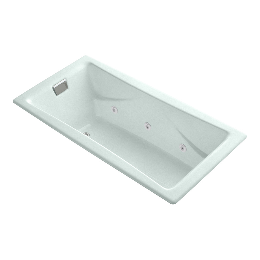 KOHLER Tea For Two 71.75 in L x 36 in W x 20.875 in H 2 Person Frost Rectangular Whirlpool Tub